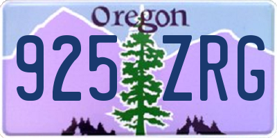 OR license plate 925ZRG