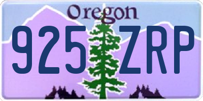 OR license plate 925ZRP