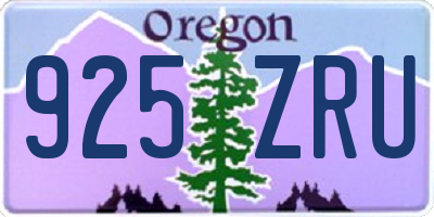 OR license plate 925ZRU