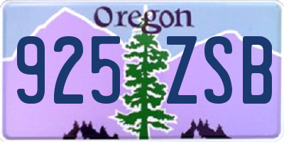 OR license plate 925ZSB
