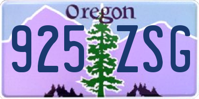 OR license plate 925ZSG