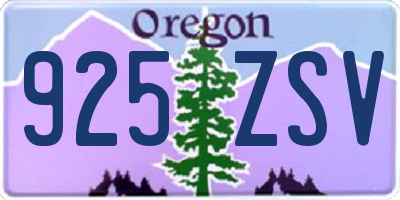 OR license plate 925ZSV