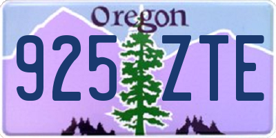OR license plate 925ZTE