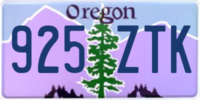 OR license plate 925ZTK