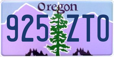OR license plate 925ZTO