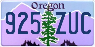 OR license plate 925ZUC