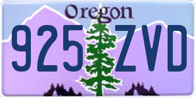 OR license plate 925ZVD