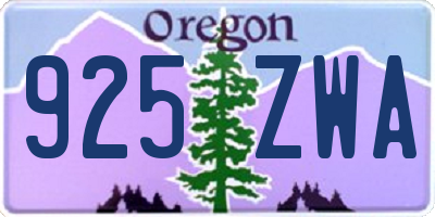 OR license plate 925ZWA