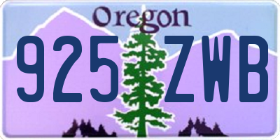 OR license plate 925ZWB