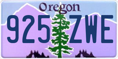 OR license plate 925ZWE
