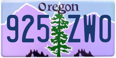 OR license plate 925ZWO