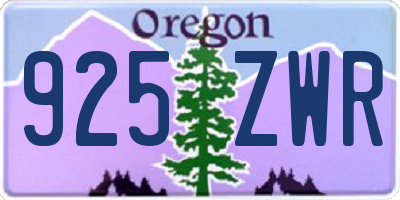OR license plate 925ZWR