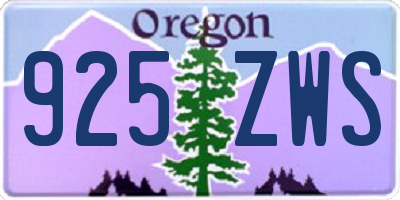 OR license plate 925ZWS