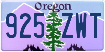 OR license plate 925ZWT