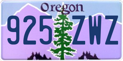 OR license plate 925ZWZ