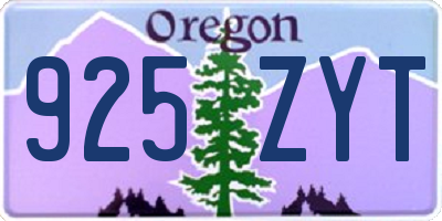 OR license plate 925ZYT