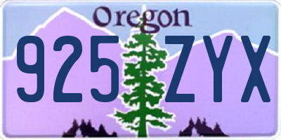 OR license plate 925ZYX