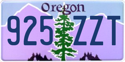 OR license plate 925ZZT