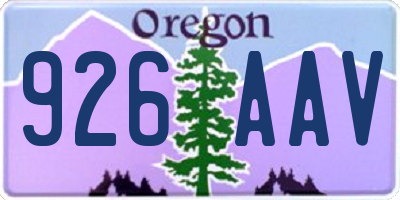 OR license plate 926AAV