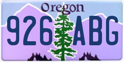OR license plate 926ABG