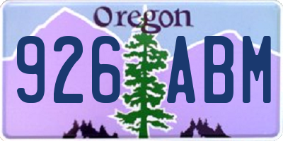 OR license plate 926ABM