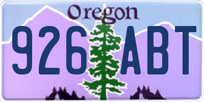 OR license plate 926ABT
