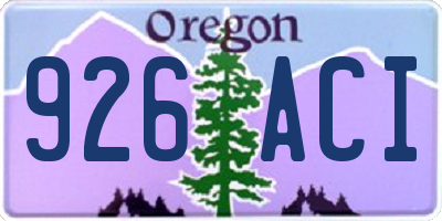 OR license plate 926ACI