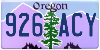 OR license plate 926ACY