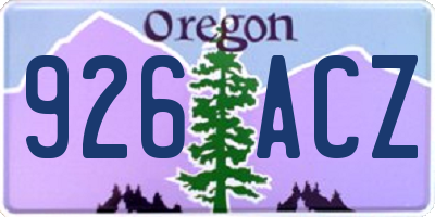 OR license plate 926ACZ