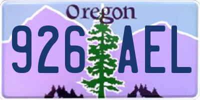 OR license plate 926AEL