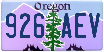 OR license plate 926AEV