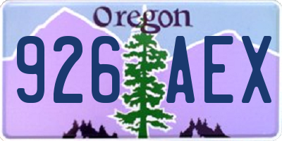 OR license plate 926AEX