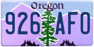 OR license plate 926AFO
