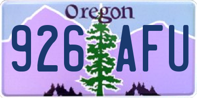 OR license plate 926AFU