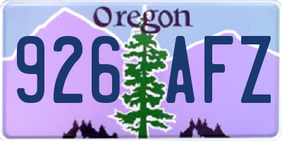 OR license plate 926AFZ