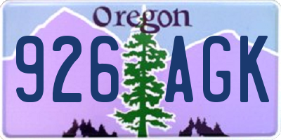 OR license plate 926AGK