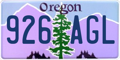 OR license plate 926AGL