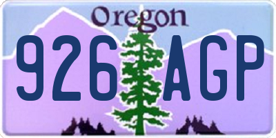OR license plate 926AGP