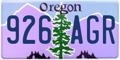 OR license plate 926AGR