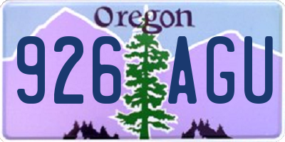 OR license plate 926AGU