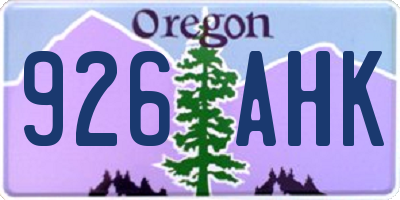OR license plate 926AHK