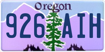 OR license plate 926AIH