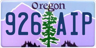 OR license plate 926AIP