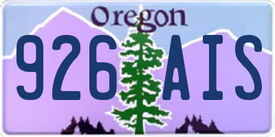 OR license plate 926AIS