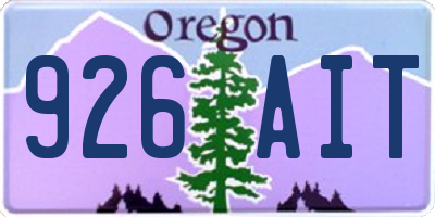 OR license plate 926AIT