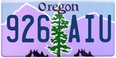 OR license plate 926AIU