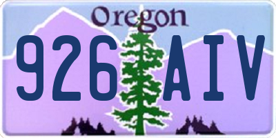 OR license plate 926AIV