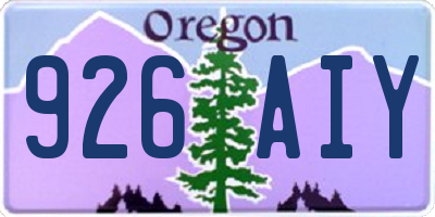 OR license plate 926AIY