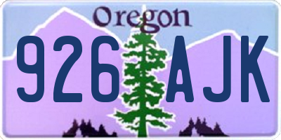 OR license plate 926AJK
