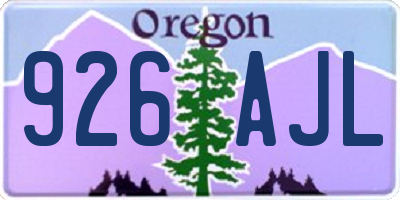 OR license plate 926AJL
